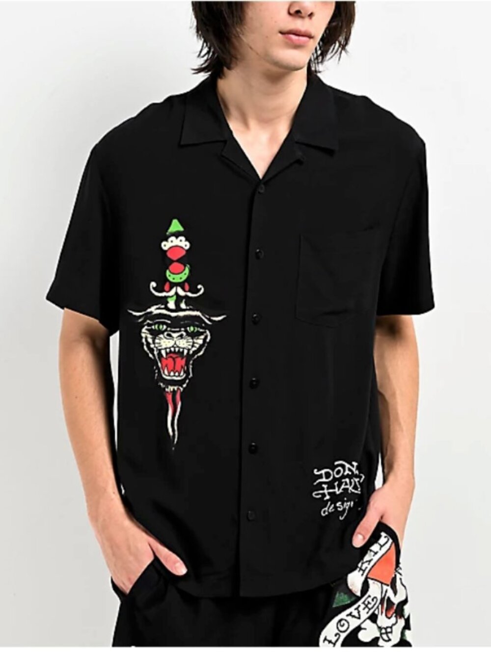 Ed Hardy Love Kills Slowly Woven Shirt